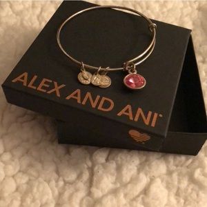 {Alex & Ani} October birthstone silver bangle